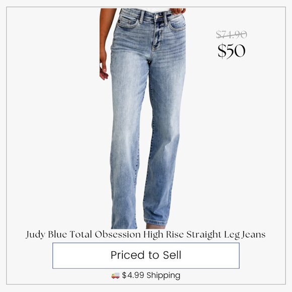 Judy Blue Total Obsession High Rise Straight Leg Jeans - Picture 1 of 11